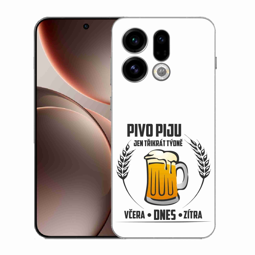 Gelový kryt mmCase na Oppo Find X9 - pivní motiv bílé pozadí