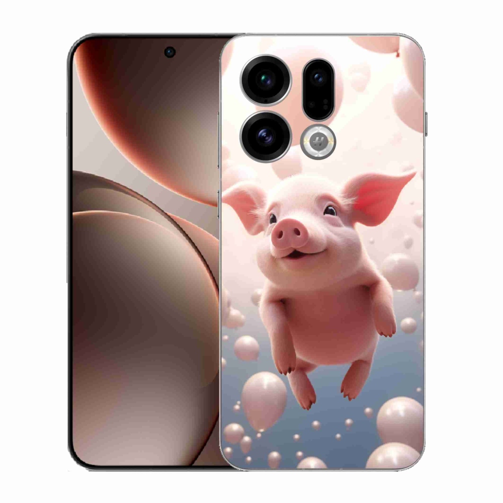 Gelový kryt mmCase na Oppo Find X9 - prasátko s balónky