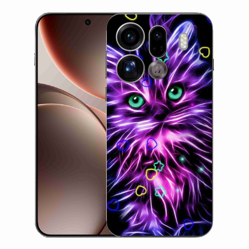 Gelový kryt mmCase na Oppo Find X9 Pro - abstraktní kočka
