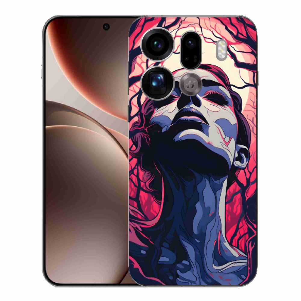 Gelový kryt mmCase na Oppo Find X9 Pro - abstraktní obličej
