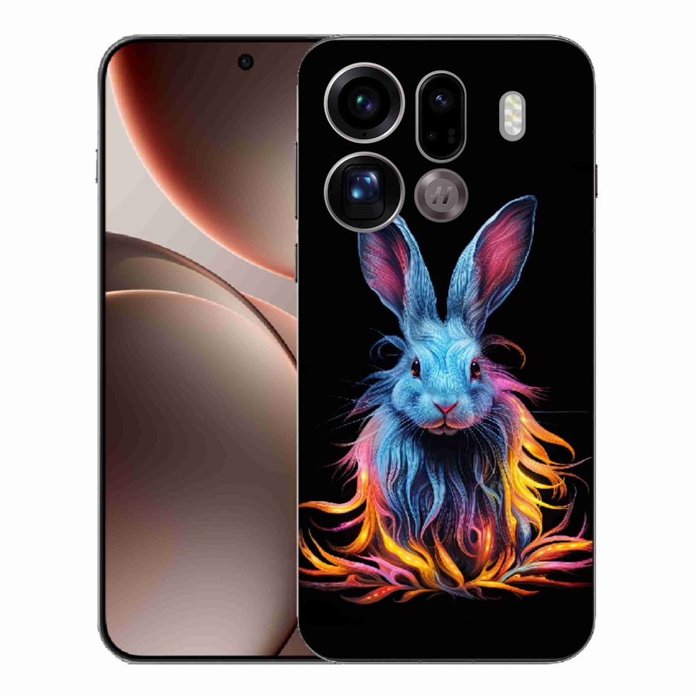 Gelový kryt mmCase na Oppo Find X9 Pro - abstraktní zajíc