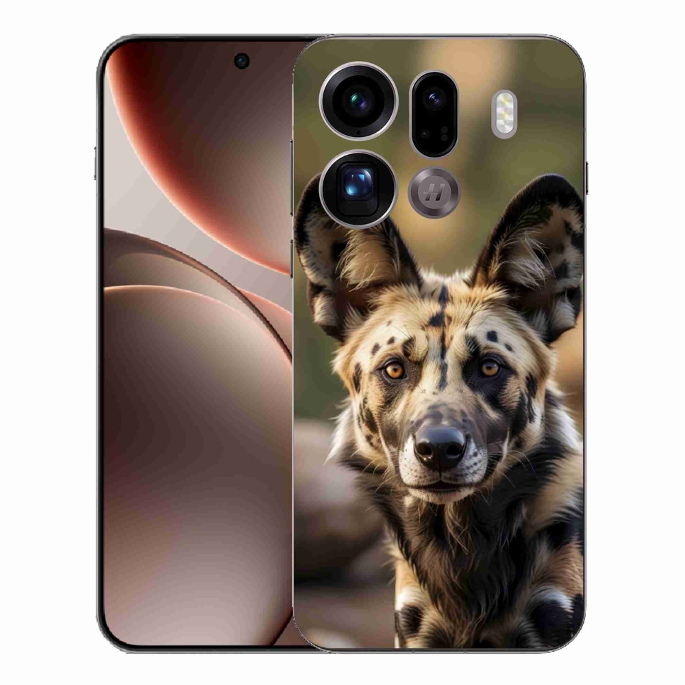 Gelový kryt mmCase na Oppo Find X9 Pro - africký divoký pes