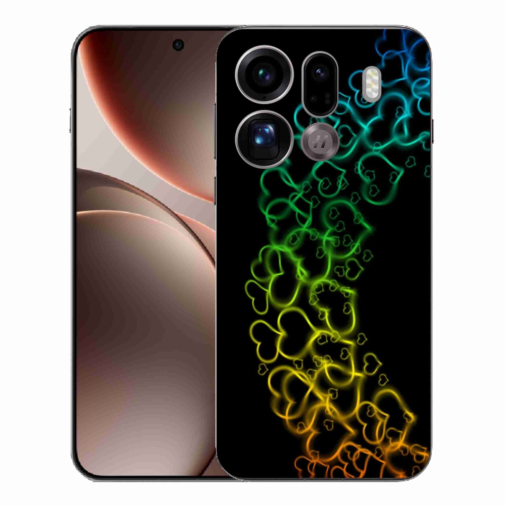 Gelový kryt mmCase na Oppo Find X9 Pro - barevná srdíčka