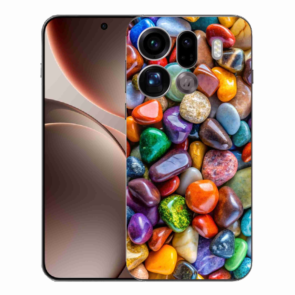 Gelový kryt mmCase na Oppo Find X9 Pro - barevné kamínky