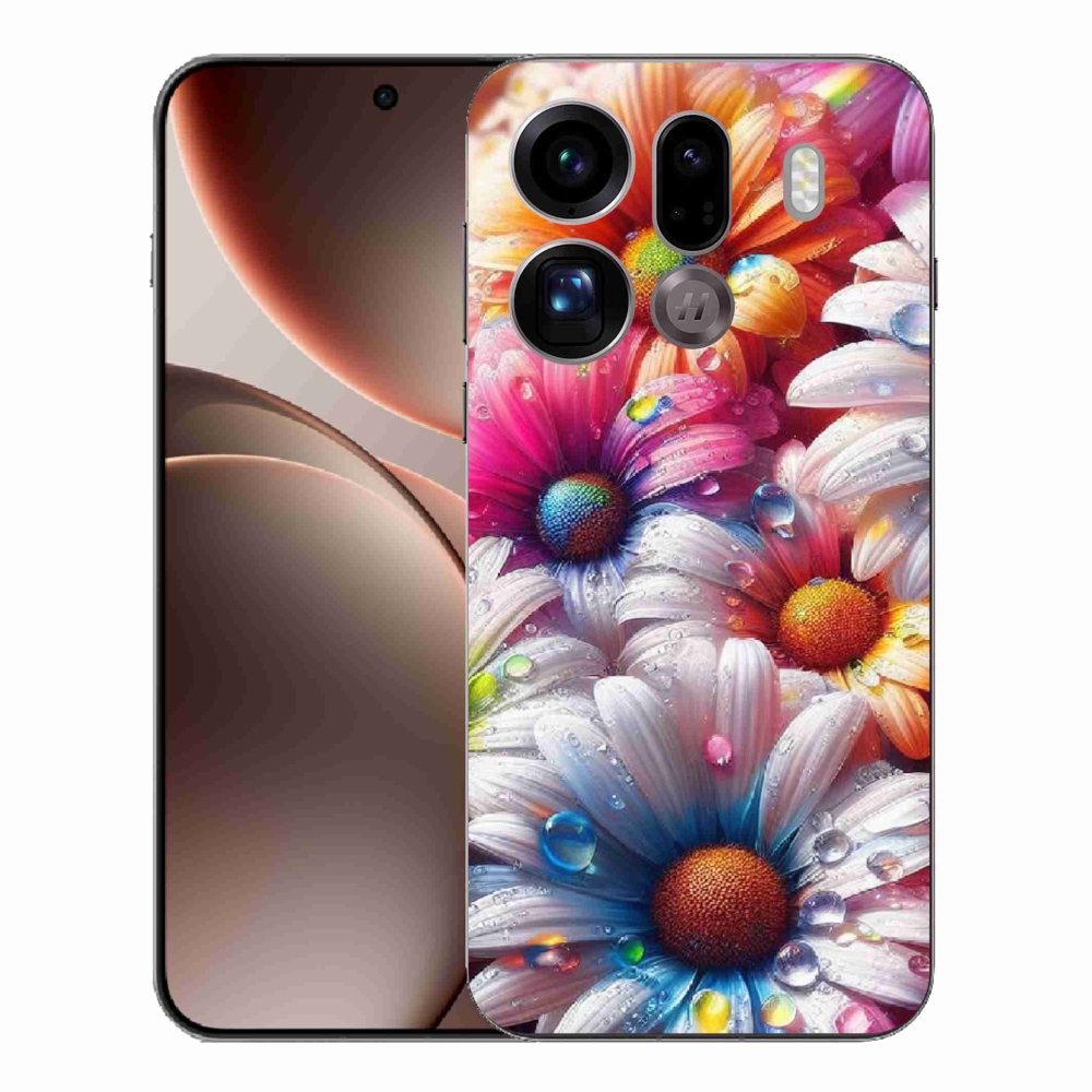 Gelový kryt mmCase na Oppo Find X9 Pro - barevné kopretiny