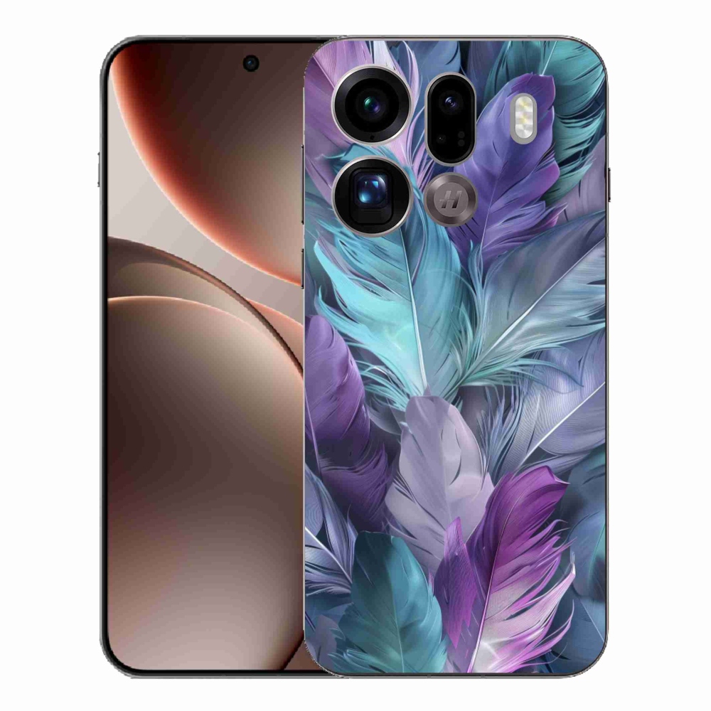 Gelový kryt mmCase na Oppo Find X9 Pro - barevné peří 2