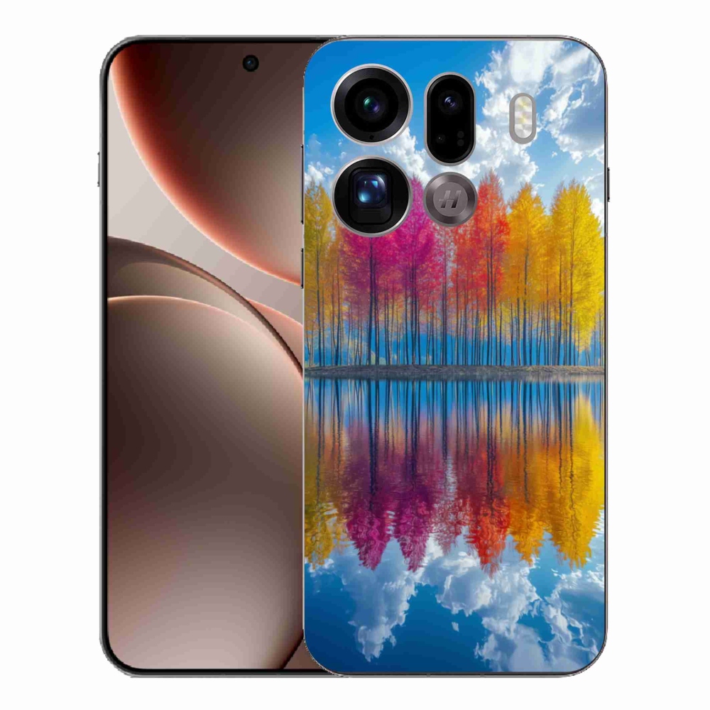 Gelový kryt mmCase na Oppo Find X9 Pro - barevné stromy