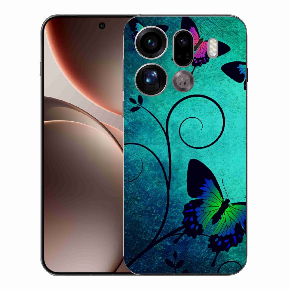 Gelový kryt mmCase na Oppo Find X9 Pro - barevní motýli
