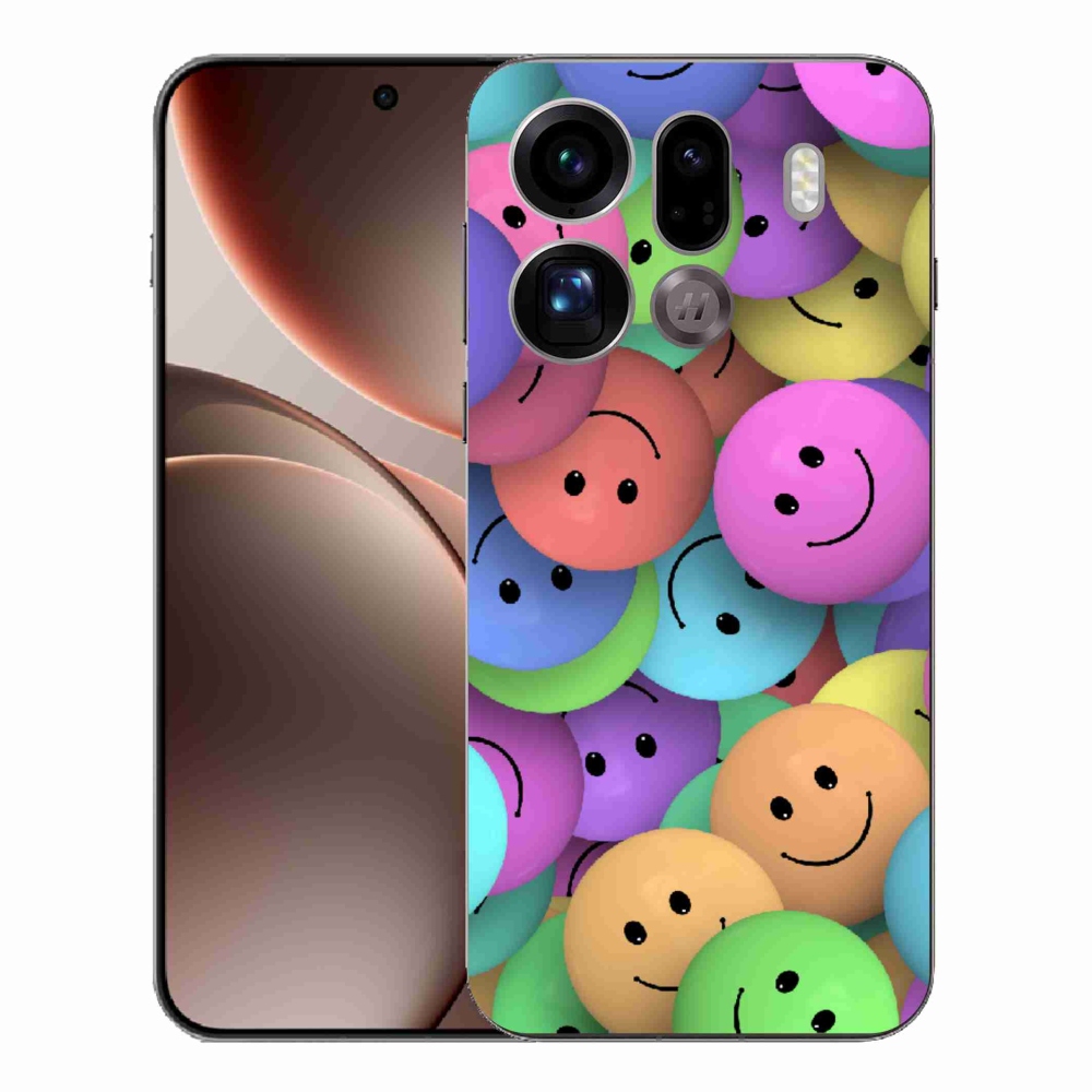 Gelový kryt mmCase na Oppo Find X9 Pro - barevní smajlíci