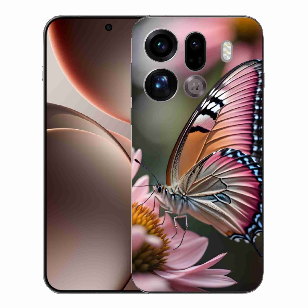 Gelový kryt mmCase na Oppo Find X9 Pro - barevný motýl