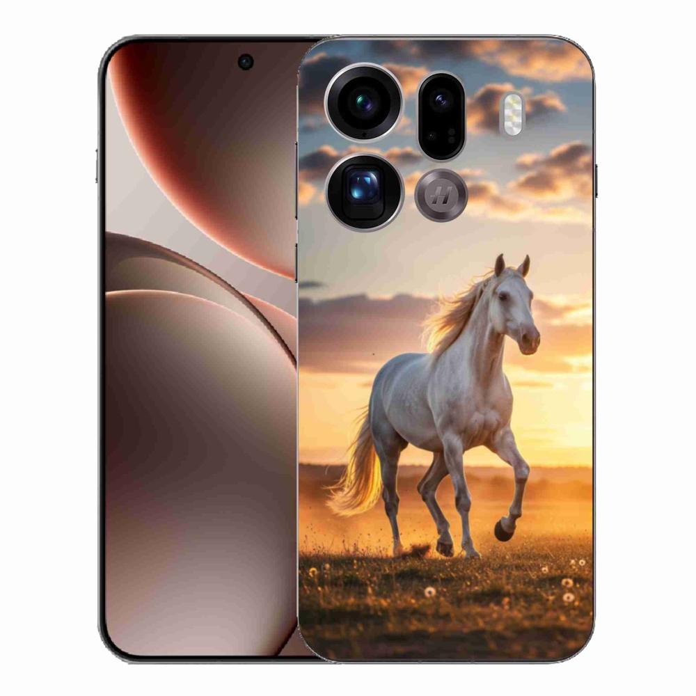 Gelový kryt mmCase na Oppo Find X9 Pro - běžící bílý kůň 2
