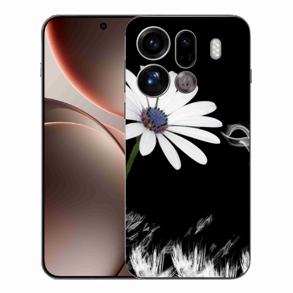 Gelový kryt mmCase na Oppo Find X9 Pro - bílá květina