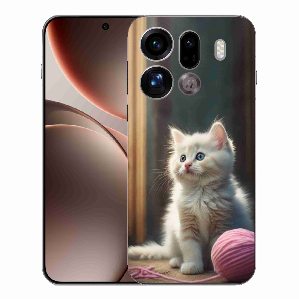 Gelový kryt mmCase na Oppo Find X9 Pro - bílé kotě 2