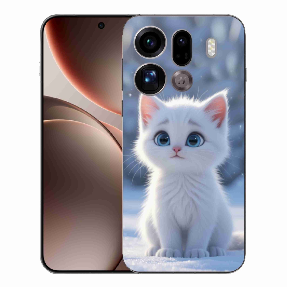 Gelový kryt mmCase na Oppo Find X9 Pro - bílé kotě 3