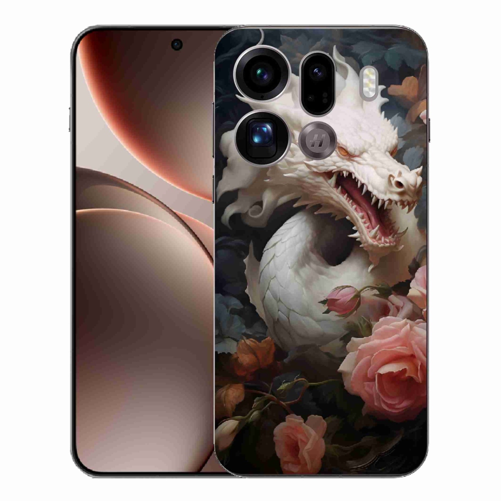 Gelový kryt mmCase na Oppo Find X9 Pro - bílý drak