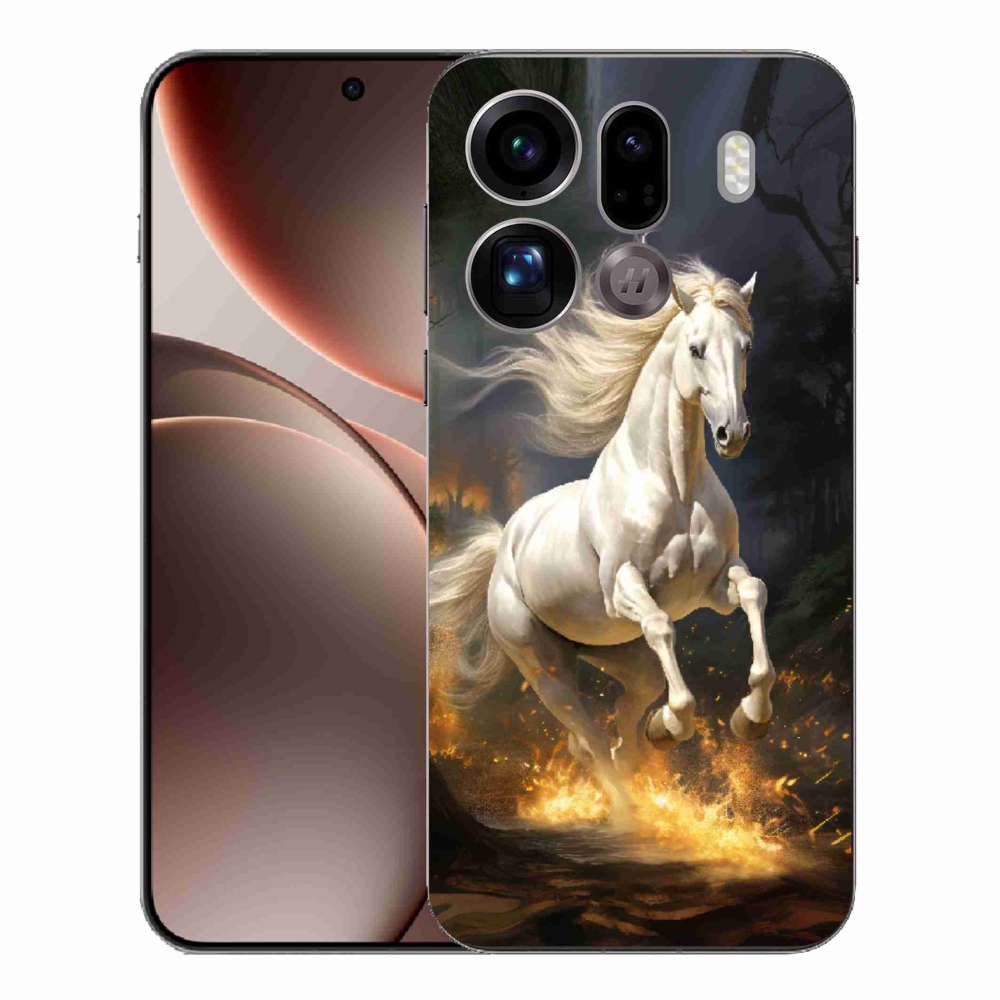 Gelový kryt mmCase na Oppo Find X9 Pro - bílý kůň 2