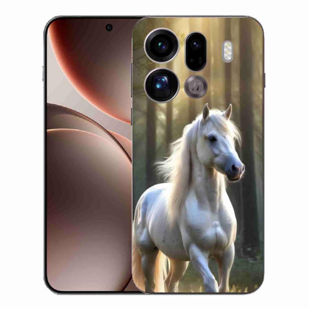 Gelový kryt mmCase na Oppo Find X9 Pro - bílý kůň 3
