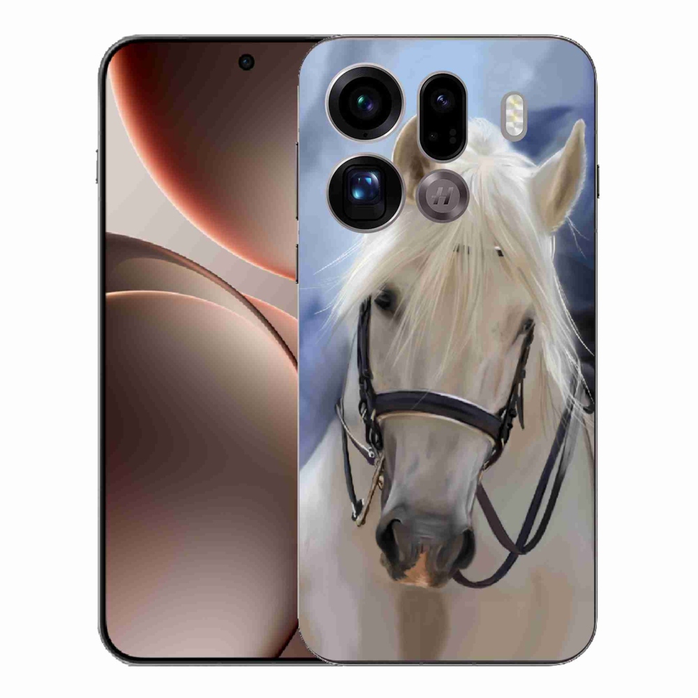 Gelový kryt mmCase na Oppo Find X9 Pro - bílý kůň