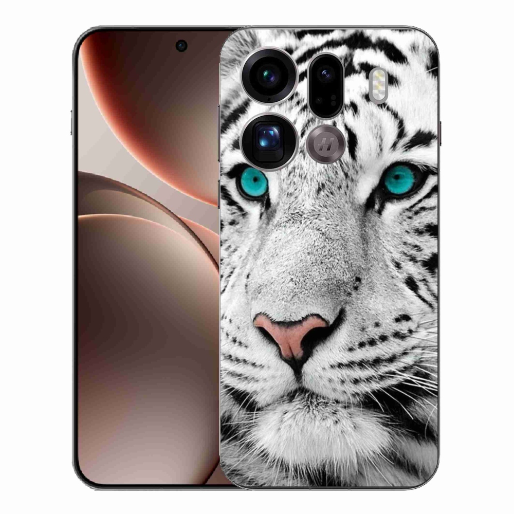 Gelový kryt mmCase na Oppo Find X9 Pro - bílý tygr