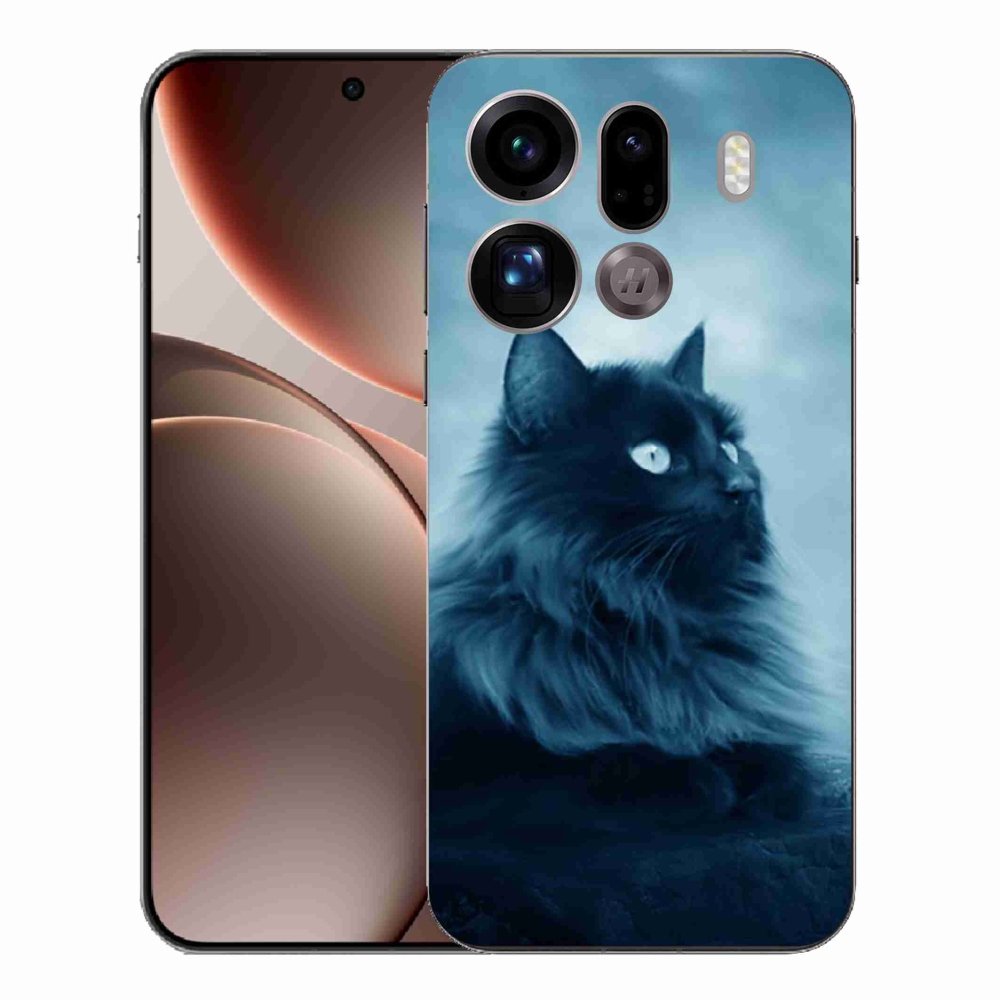 Gelový kryt mmCase na Oppo Find X9 Pro - černá kočka 1