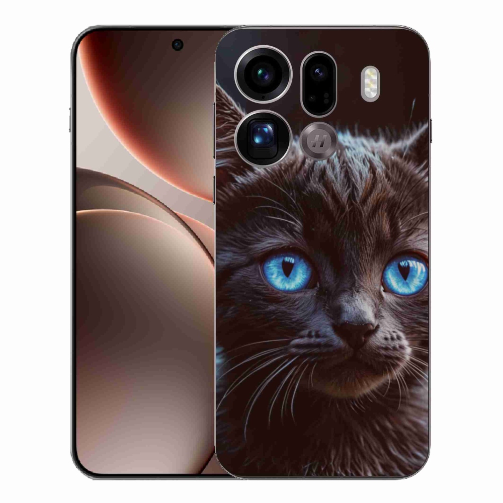 Gelový kryt mmCase na Oppo Find X9 Pro - černé kotě 2