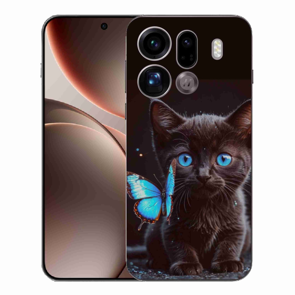 Gelový kryt mmCase na Oppo Find X9 Pro - černé kotě 3