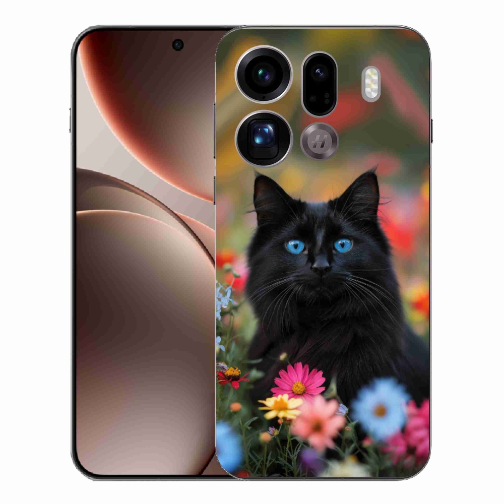 Gelový kryt mmCase na Oppo Find X9 Pro - černé kotě 4