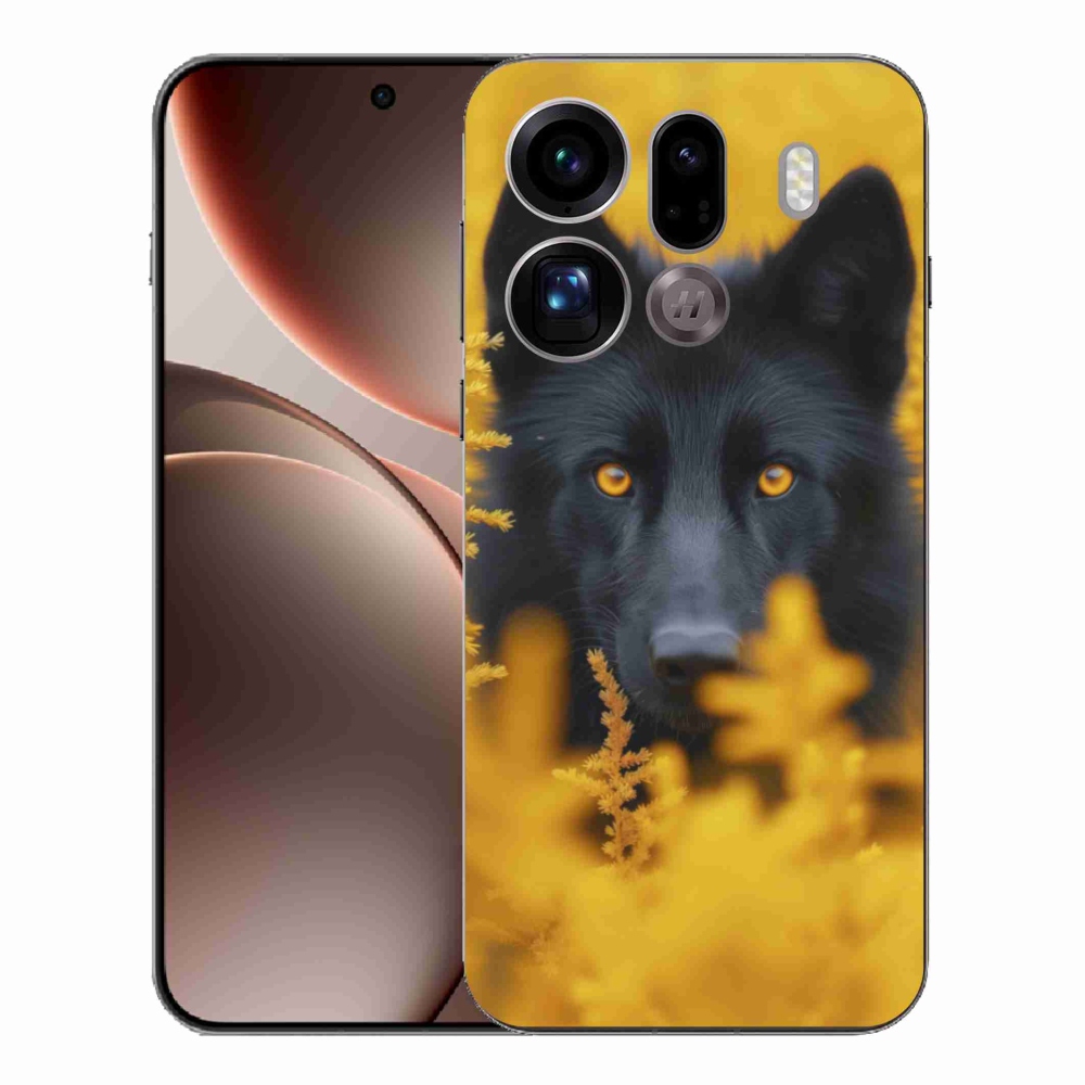 Gelový kryt mmCase na Oppo Find X9 Pro - černý vlk 2