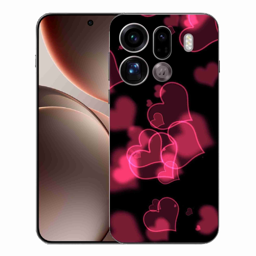 Gelový kryt mmCase na Oppo Find X9 Pro - červená srdíčka