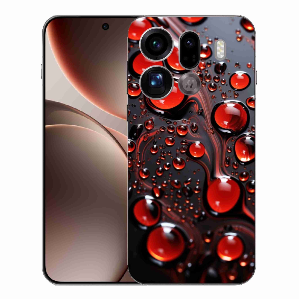 Gelový kryt mmCase na Oppo Find X9 Pro - červené kapky 2