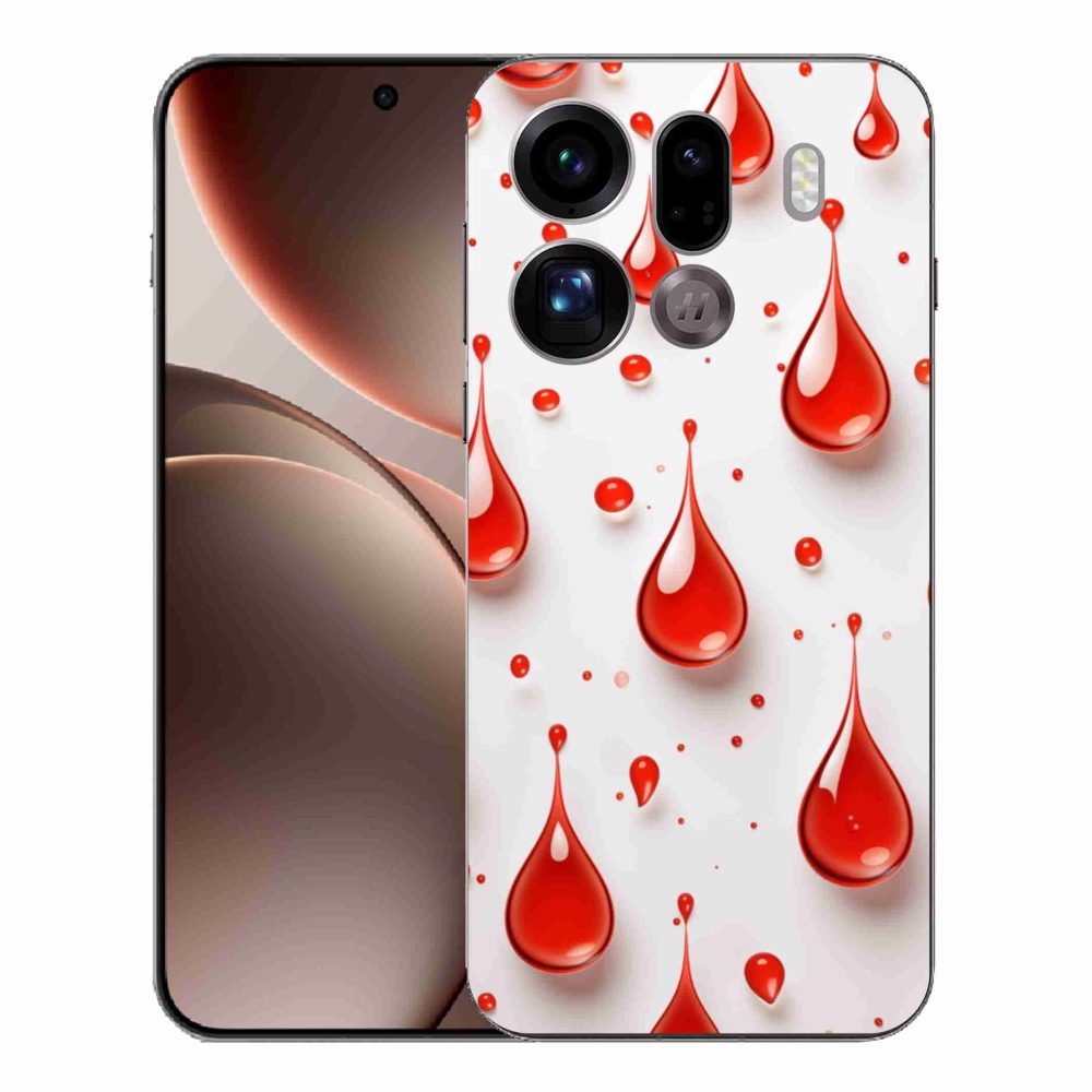 Gelový kryt mmCase na Oppo Find X9 Pro - červené kapky