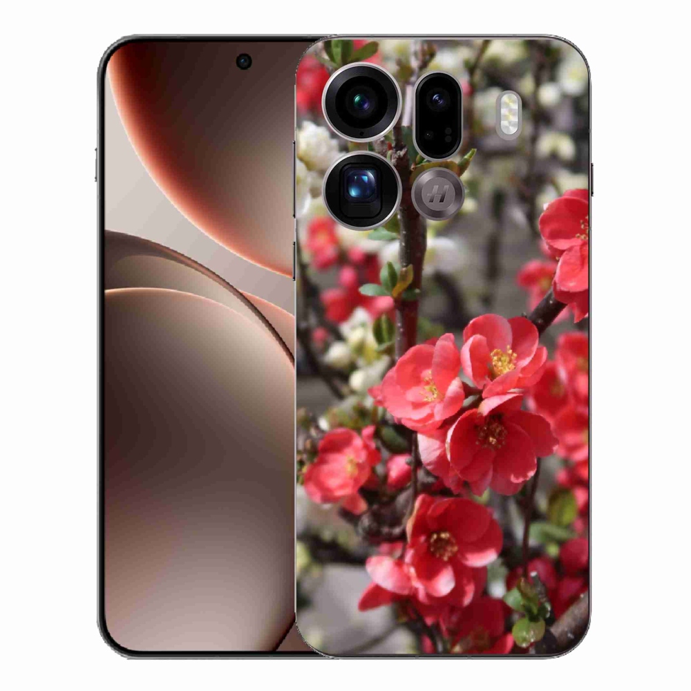 Gelový kryt mmCase na Oppo Find X9 Pro - červené květy