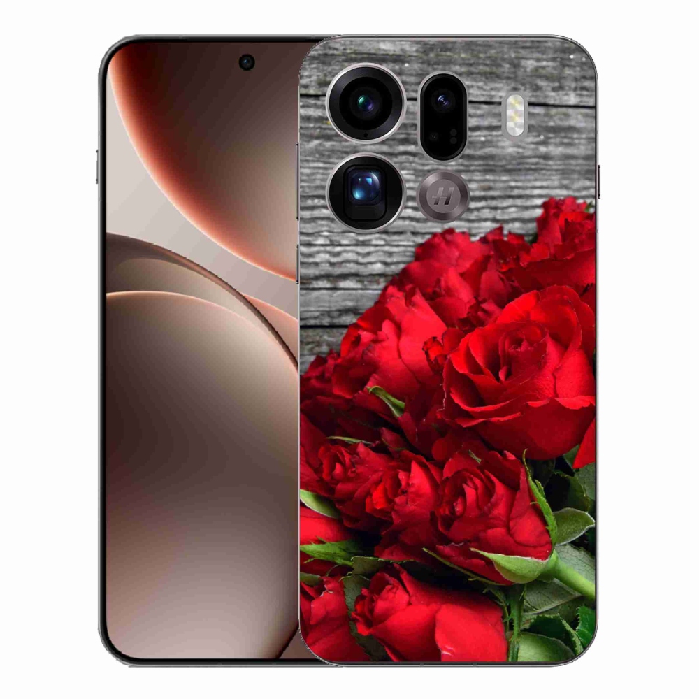 Gelový kryt mmCase na Oppo Find X9 Pro - červené růže