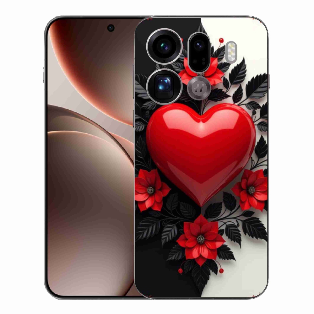 Gelový kryt mmCase na Oppo Find X9 Pro - červené srdce
