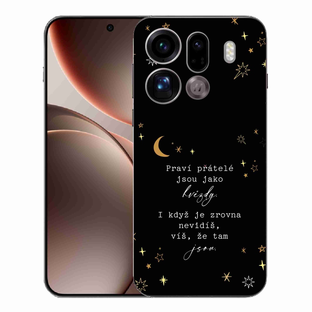 Gelový kryt mmCase na Oppo Find X9 Pro - citát 6 černé pozadí