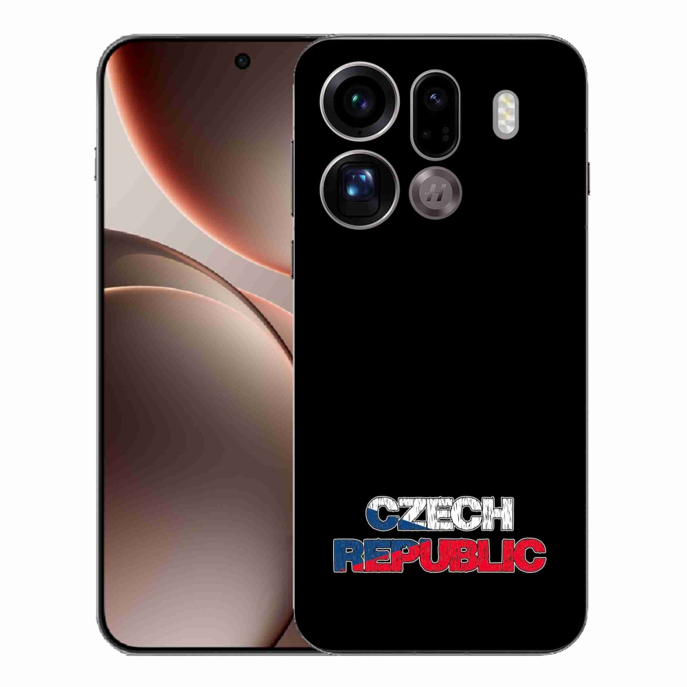 Gelový kryt mmCase na Oppo Find X9 Pro - Czech Republic černé pozadí