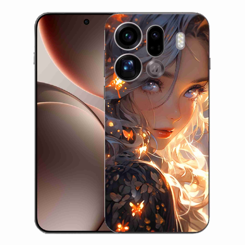 Gelový kryt mmCase na Oppo Find X9 Pro - dívka a motýli