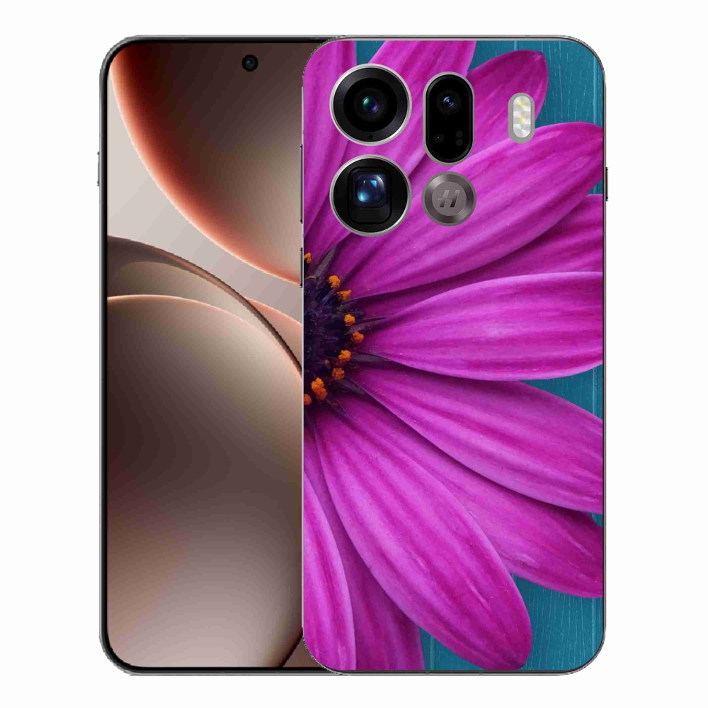 Gelový kryt mmCase na Oppo Find X9 Pro - fialová kopretina