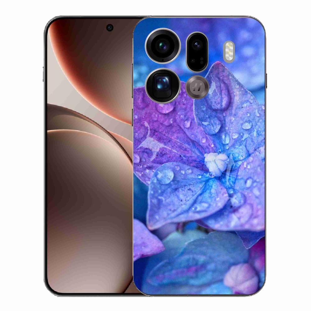 Gelový kryt mmCase na Oppo Find X9 Pro - fialový květ