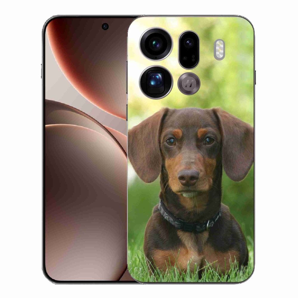 Gelový kryt mmCase na Oppo Find X9 Pro - hnědý jezevčík
