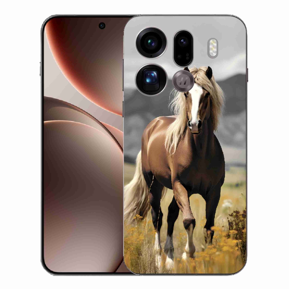 Gelový kryt mmCase na Oppo Find X9 Pro - hnědý kůň 1