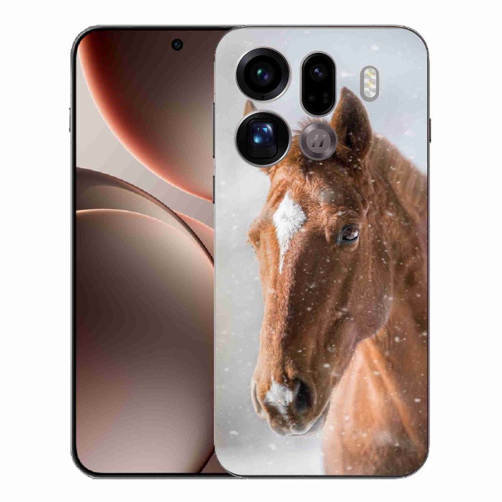 Gelový kryt mmCase na Oppo Find X9 Pro - hnědý kůň 2