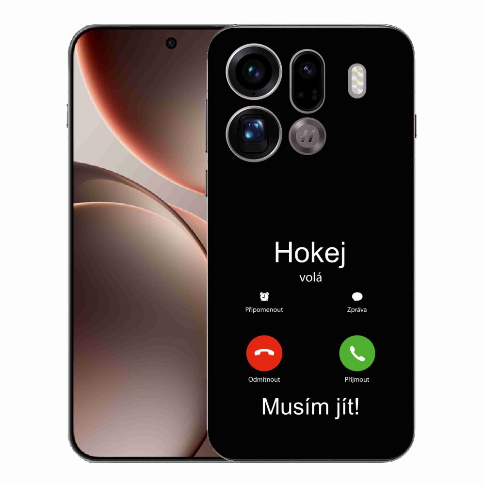 Gelový kryt mmCase na Oppo Find X9 Pro - hokej volá černé pozadí