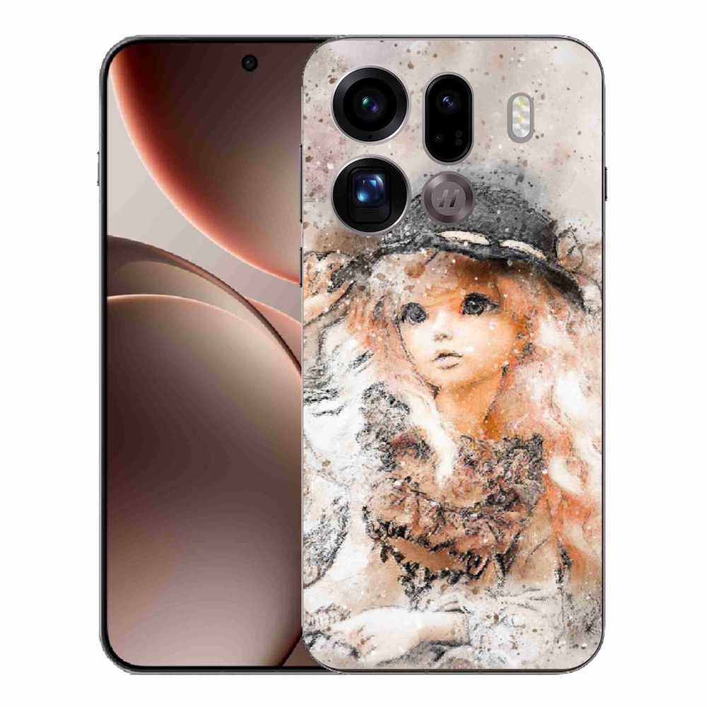 Gelový kryt mmCase na Oppo Find X9 Pro - holčička s kloboukem