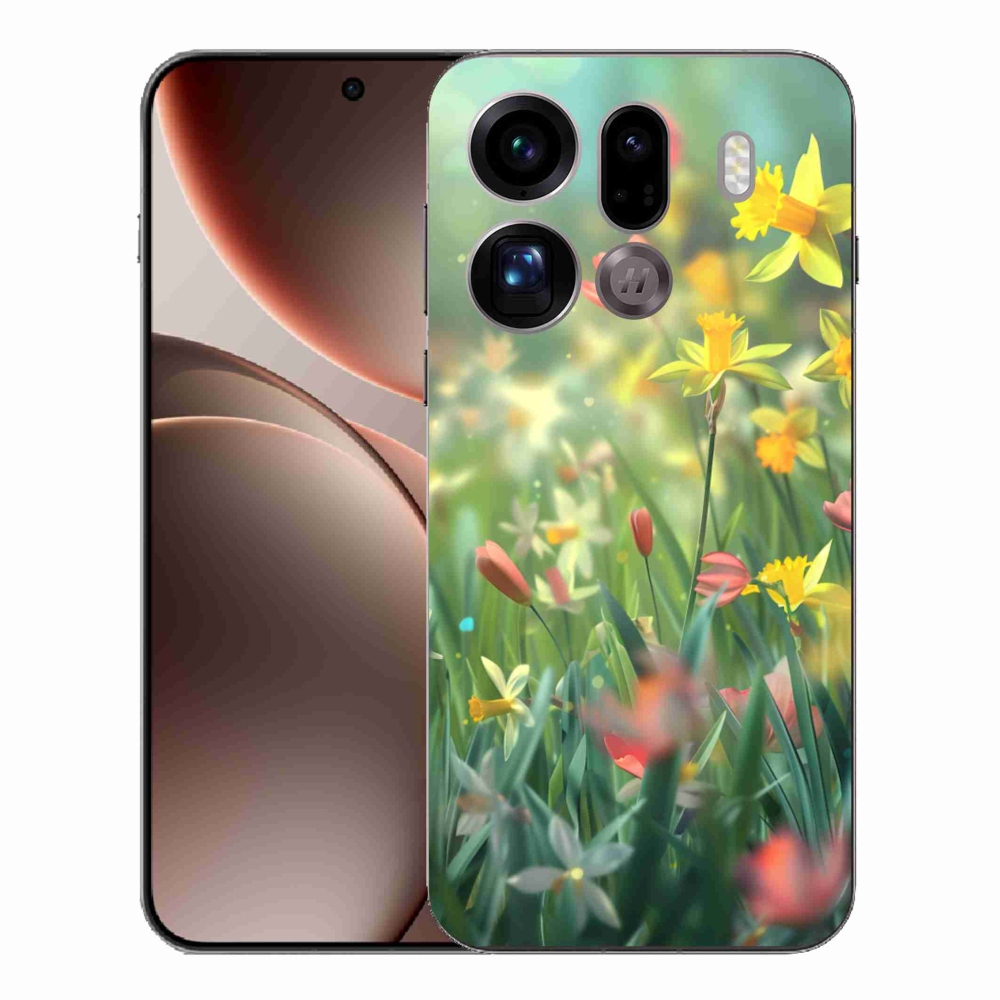 Gelový kryt mmCase na Oppo Find X9 Pro - jarní květy