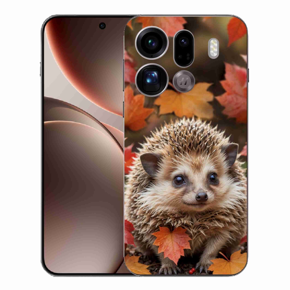 Gelový kryt mmCase na Oppo Find X9 Pro - ježek v listí