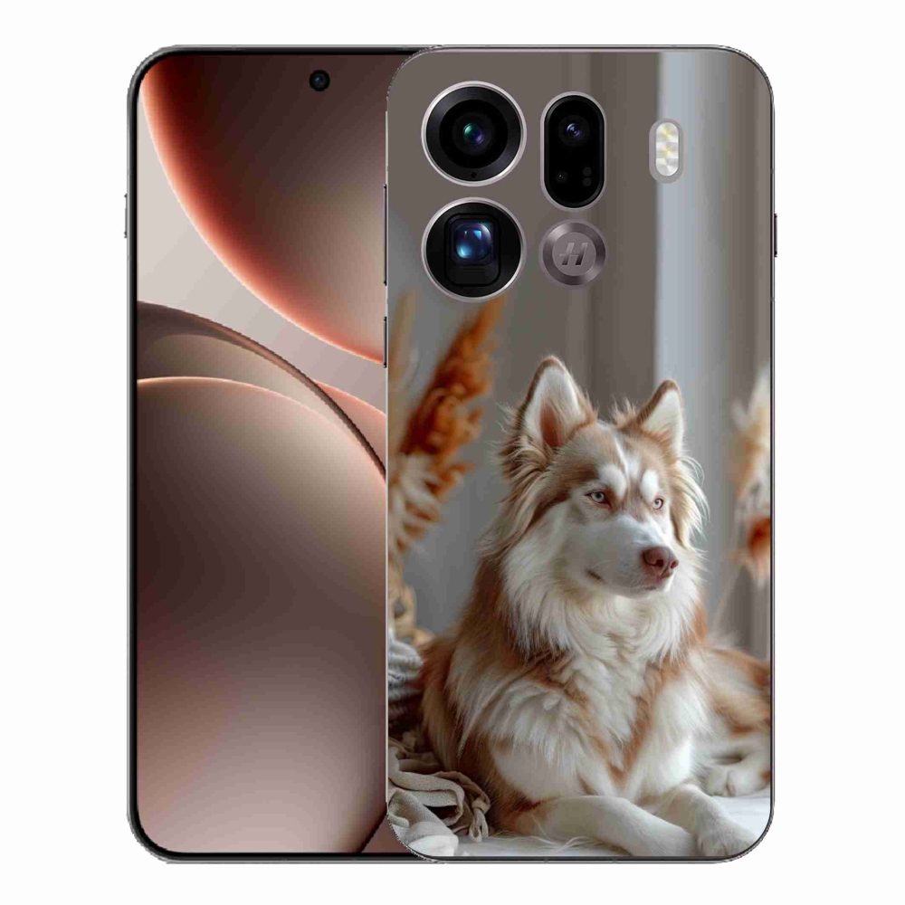 Gelový kryt mmCase na Oppo Find X9 Pro - klidný sibiřský husky