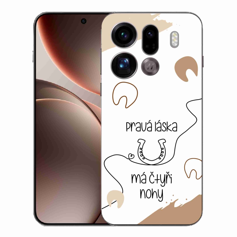 Gelový kryt mmCase na Oppo Find X9 Pro - koňský motiv bílé pozadí