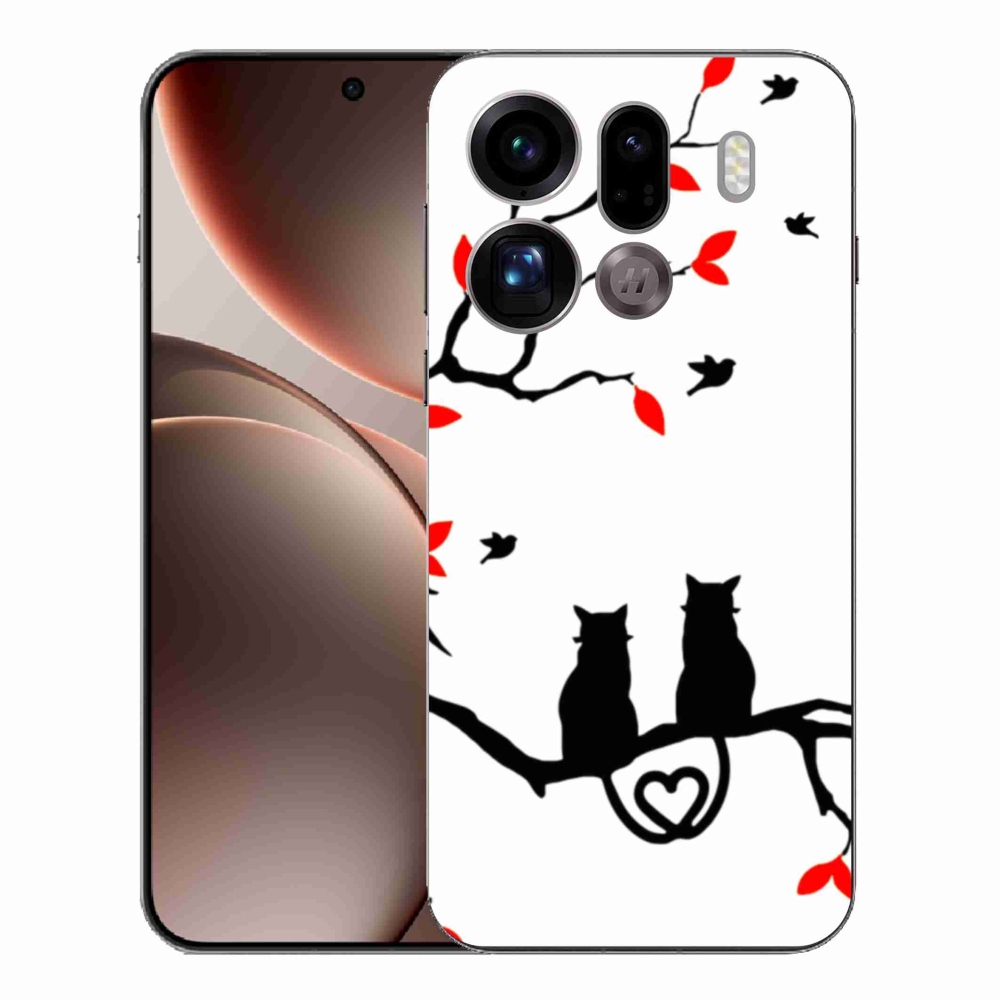 Gelový kryt mmCase na Oppo Find X9 Pro - kočičí láska