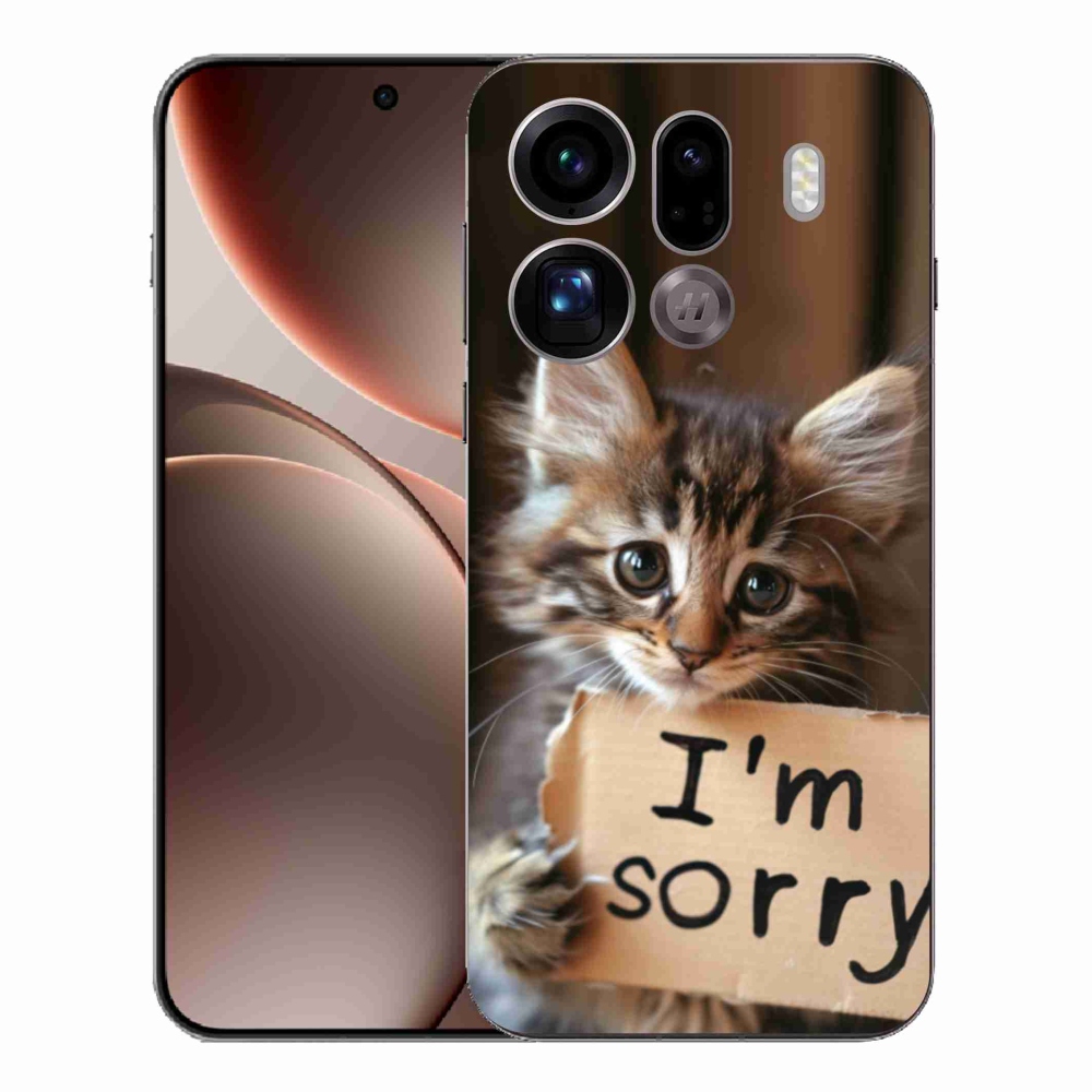 Gelový kryt mmCase na Oppo Find X9 Pro - kočíčí omluva